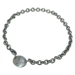 TIFFANYCo Tiffany to Oval Necklace Sterling Silver Pendant Choker Accessory